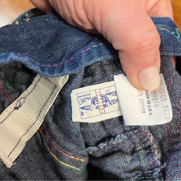 Vintage Osh-Kosh Denim Overalls blue patch size 12 months 100% cotton - Picture 9 of 9